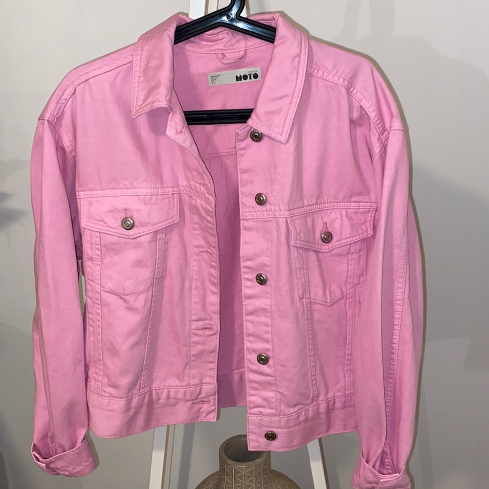 Topshop Pink Denim Jacket
